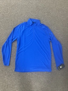 SPYDER Active Shirt Mens Large 1/4 Zip Pullover Shirt Royal Blue Stretch - Picture 1 of 3