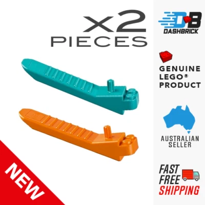 2 x Genuine LEGO® Parts - Turquoise AND Orange Brick and Axle Separator 96874 - image 1 of 2