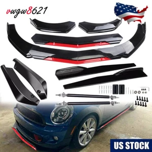 For Mini Cooper Front Rear Bumper Lip Splitter Body Kit /Side Skirt /Strut Rods - Picture 1 of 20