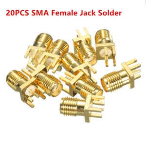 20Pcs SMA Female Jack Solder Edge 1.6mm Space PCB Mount Straight RF Connector - Afbeelding 1 van 6