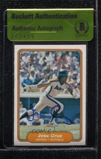 1982 Fleer Jose Cruz #214 BAS Certified Beckett Auth Sticker Auto