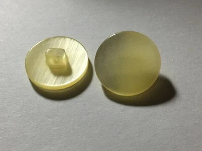 NUEVO 10 PIEZAS BOTONES DE CAÑA DE 3/4 PULGADAS ACABADO PERLA AMARILLO CLARO Foto 1 de 2