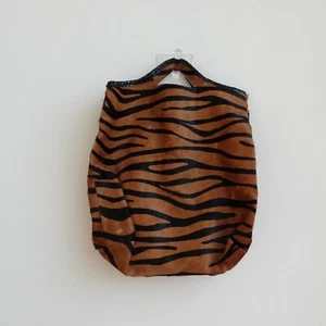 Womens Bag Tote Shopper Handbag Tiger Fur Summer Beach Faux Brown Large LEOPE - Picture 1 of 12