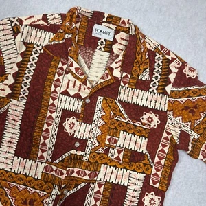 Vintage 80s Pomare Hawaiian Barkcloth Shirt Herren Gr. XL USA - Bild 1 von 6
