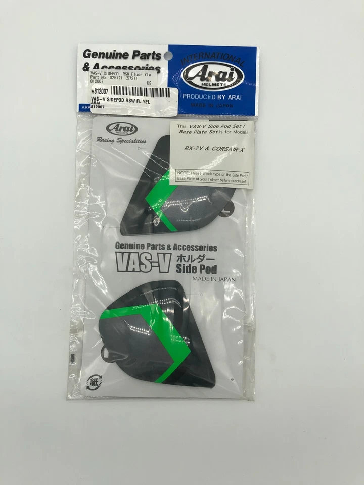 Arai VAS-V Side Pod Cover Holder Set Corsair-X, RX7-V, RX7-X, X-Type Helmets - Image 1 of 1