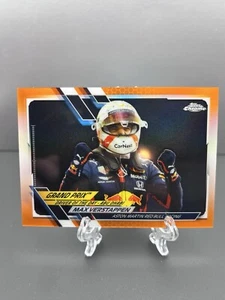 2021 Topps Chrome F1 MAX VERSTAPPEN Formula 1 True Orange Refractor 10/25 #155 - Picture 1 of 7