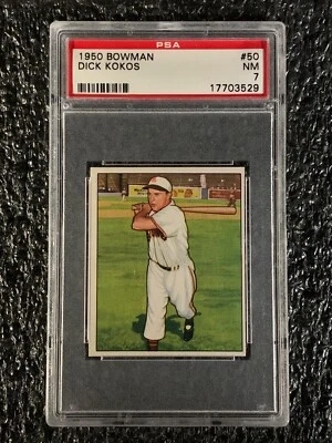 1950 Bowman Baseball #50 Dick Kokos PSA 7 - Image 1 of 2