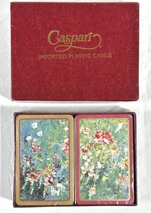 CASPARI Doppeldeck Spielkarten "Ein Garten ist ein Blumenmeer" Vintage - Bild 1 von 4