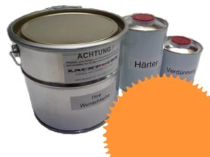 Juego de 7 litros de pintura para coche 2K RAL 1033 amarillo dalia brillo UNI sin barniz transparente ¡nuevo! - Imagen 1 de 1