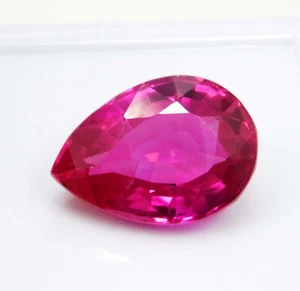Natural 17.55 Ct Flawless Mogok Pink Ruby Pear Cut Loose Gemstone Certified - Picture 1 of 8