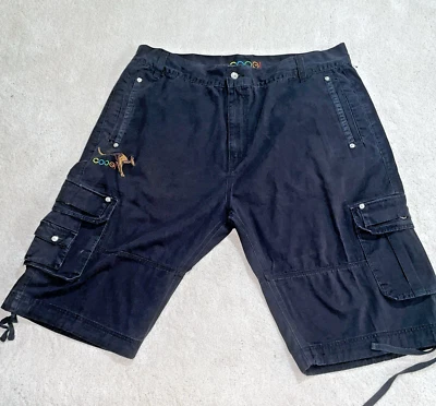 Pantalones Cortos Carga De Colección Coogi Para Hombre 44 Negros Bordados Y2K Sueltos Grunge Foto 1 de 4