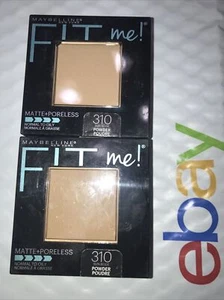 2 Powder Lot MAYBELLINE Fit Me Matte Poreless Pressed Powder #310 SUN BEIGE uns - Picture 1 of 2