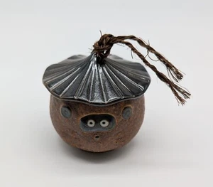 Tanuki Waschbär schwarz Keramik Keramik gedämpfte Reisschale - Bild 1 von 9