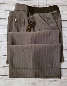 Melissa Paige Petite Wide Leg Dress Pants PM 32x28 Comfy Waistband Stripe *UU - Picture 1 of 12