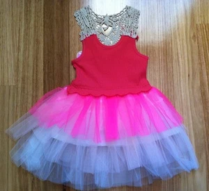 Girls Lace detail multi-coloured tutu dress size 3,4,5 - Picture 1 of 3