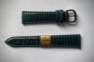 Rhein Fils 20mm Genuine Lizard Leather strap titanium buckle new Dark Green - Picture 1 of 5