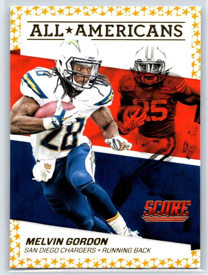 2016 Score Melvin Gordon All-Americans Insert Gold Parallel #2 - Image 1 of 2