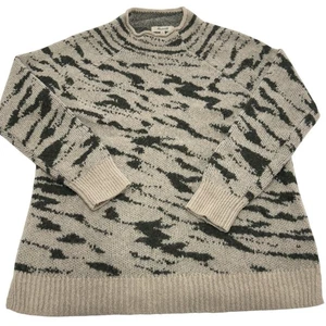 Madewell Sweater Womens XXS Beige Black Thornton Animal Print Alpaca Blend - Picture 1 of 10