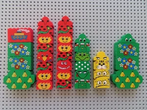 Lego 34 x Motivstein versch. Größen bedr. Blumen Äpfel Gesichter Körper Augen et - Bild 1 von 1