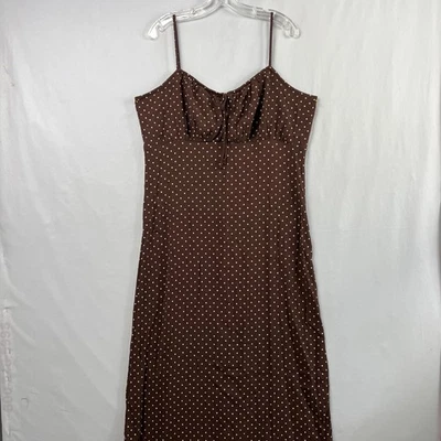 American Eagle Y2k Milkmaid Slip Dress Polka Dot Size XXL Babydoll  Brown - Image 1 of 4