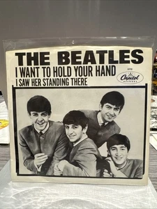The Beatles I Want To Hold Your Hand I Saw Her Standing There 45 NM W Sleeve  - Picture 1 of 8