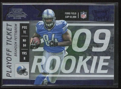2009 Playoff Contenders Playoff Ticket /99 Brandon Pettigrew #111 Rookie Lions - Image 1 of 2