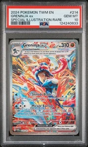 Pokémon TWM 2024 Mascarada Crepúsculo #214 Greninja Ex PSA 10 - Imagen 1 de 2