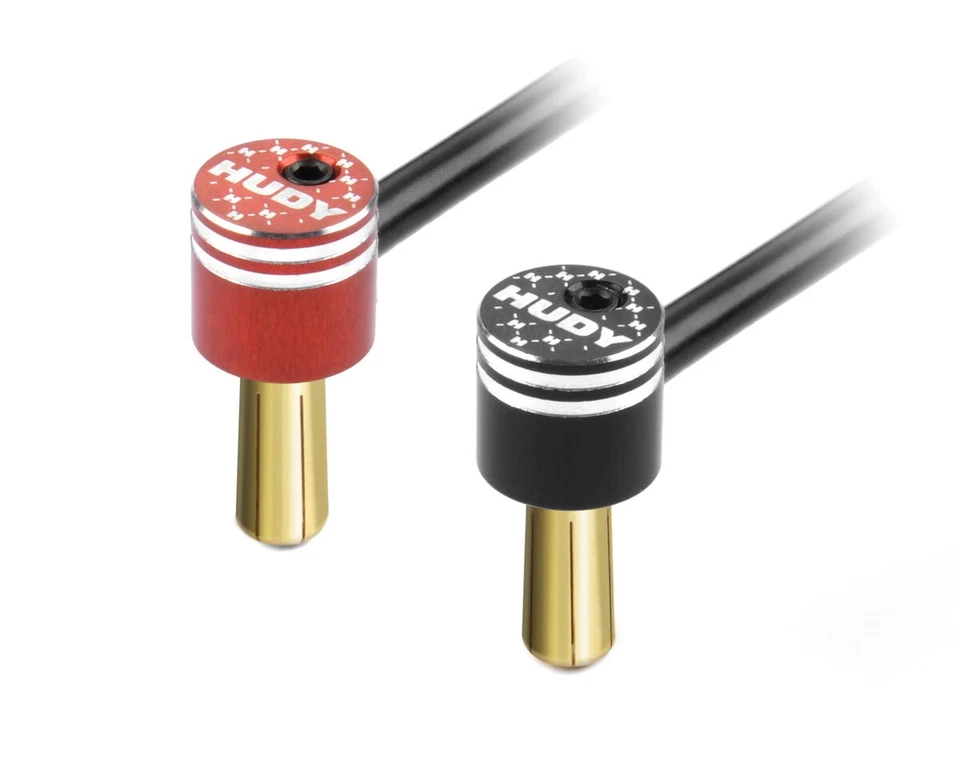 HUDY Goldkontakt Stecker 5mm mit Alu Hülsen rot und schwarz HUD293211  - Bild 1 von 1