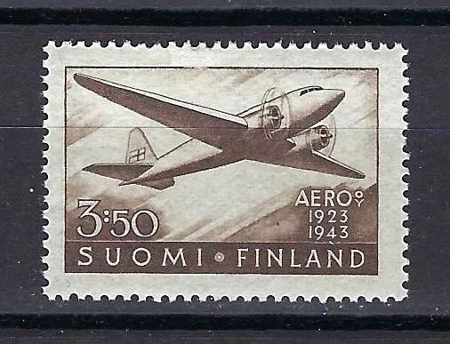 Finland 1943 Sc# C3 Airmail Douglas DC-2 Plane MLH - Image 1 of 1