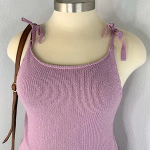 Canottiera vintage anni 90 Calvin Klein viola maglia cotone cravatta costal large - Foto 1 di 9