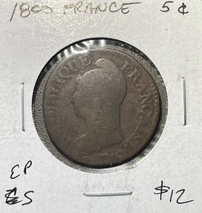 1800 France 1st Republic 5 Centimes - Picture 1 of 2