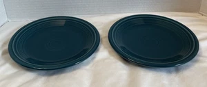 Fiesta Salad Plates 7.25 Inch Juniper Green Homer Laughlin Set of 2 Fiestaware - Picture 1 of 8