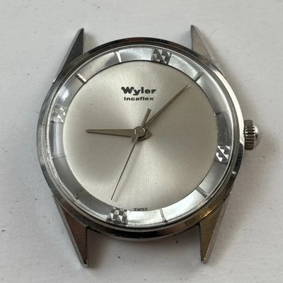 Broken Vintage 1960s Wyler Incaflex “Polerouter” Style Silver Tone - For Parts - Image 1 of 4