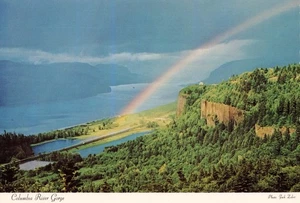 Postcard Oregon Washington Columbia River Gorge Rainbow 1972 - Picture 1 of 2