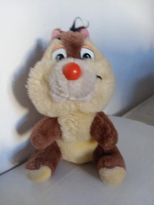 Vintage 1980s Disneyland Chip & Dale 7” Chipmunk Plush w Red Nose-Dale - Image 1 of 4