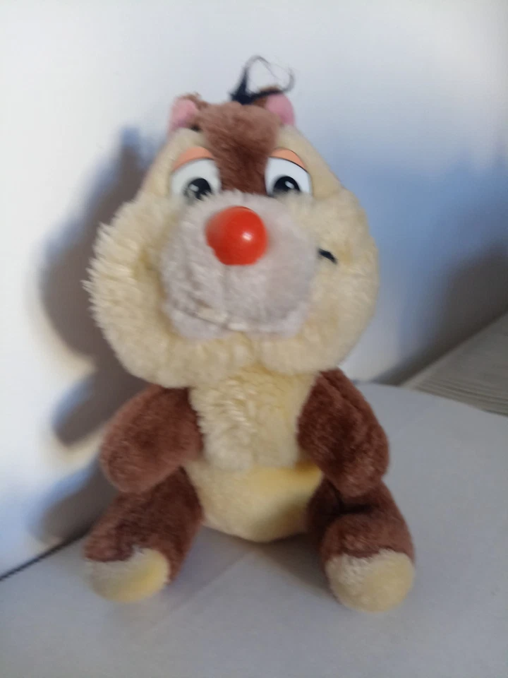 Vintage 1980s Disneyland Chip & Dale 7” Chipmunk Plush w Red Nose-Dale - Image 1 of 4