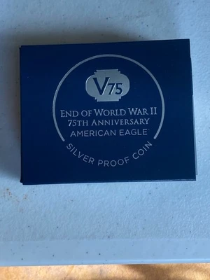 Moeda privada 2020 W final da Segunda Guerra Mundial 75º aniversário prata águia V75 - Imagem 1 de 4