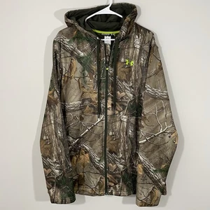 Under Armour Scent Control Realtree Camo Hooded Jacket Mens Size 2XL Fleece - Picture 1 of 7
