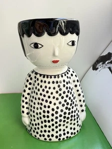 Anthropologie Kinska Melena handbemalter Gesicht Topf | moderner Keramik Übertopf - Bild 1 von 9