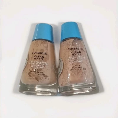 Lot Of 2 CoverGirl  Clean Matte Liquid Oil Control Foundation #525 Buff Beige - Image 1 of 2