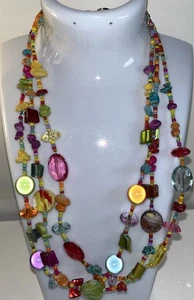 Halskette kräftige Farben Steine Chip Perlen vielseitig skurril Alltagskleidung Vaca - Bild 1 von 5