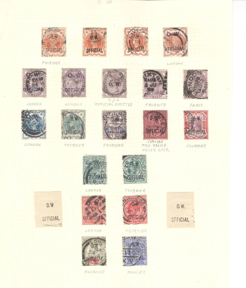 GB OFFICE OF WORKS FORGED OVERPRINT COLLECTION, (919A) - Image 1 of 1