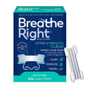 Breathe Right Extra Clear Nasenstreifen für empfindliche Haut 44 Stück - Bild 1 von 4