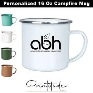 200 - Personalized Promo Products-Campfire Mug Enamel Stainless Steel Coffee Cup - Picture 1 of 1