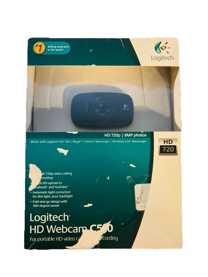 New Logitech C510 Black HD Webcam - HD 720p 8 MP - New Old Stock - Image 1 of 4