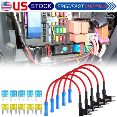 5PCS Add A Circuit Fuse Tap Car Mini Micro Blade Fuse Box Holder 12V Low Profile - Image 1 of 4