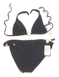 Ralph Lauren Black Halter Bikini Swimsuit Size XS Top, L Bottoms NWT $118 - Picture 1 of 5