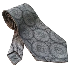 Mens Vintage Tie Mod Psychedelic Retro Necktie 1960s 1970s Silver Grey by Topman - Picture 1 of 12