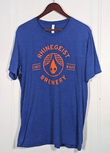 Rhinegeist Brewery T-Shirt FC Cincinnati Ohio Beer Blue Orange Size XL Tee Cincy