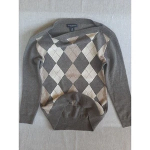 Suéter mediano Banana Republic para mujer patrón argyle/diamante cuello barco tejido marrón - Imagen 1 de 8